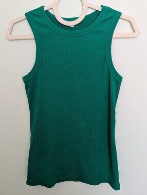 Green Ribbed Sleeveless Tank Top Women’s Size Large